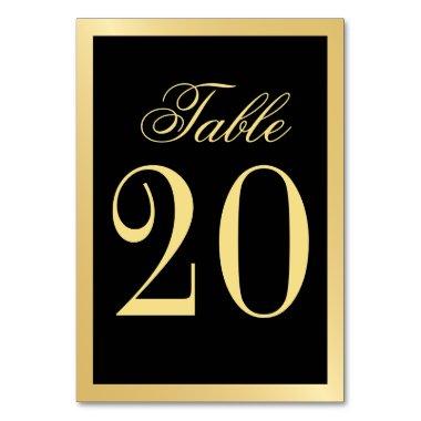 Elegant Black and Gold Wedding Table Number