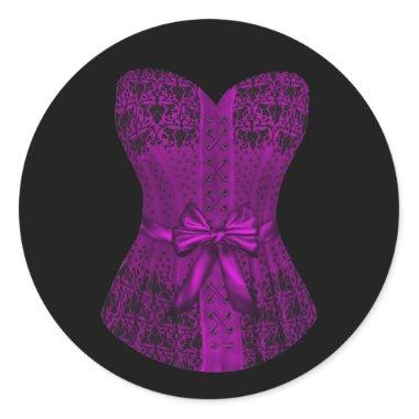 Elegant Black and Purple Corset Stickers