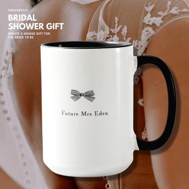 Elegant Black and White Bow Bridal Shower Gift Mug