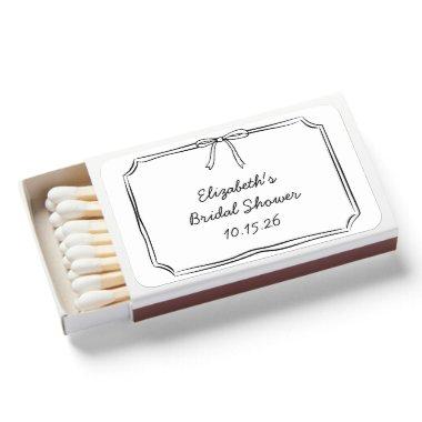 Elegant Black and White Bow Timeless  Matchboxes