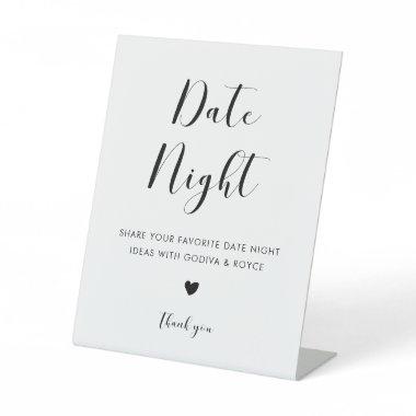 Elegant Black and White Date night ideas Pedestal Sign