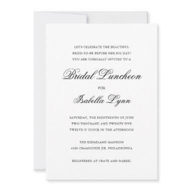 Elegant Black and White Formal Bridal Luncheon