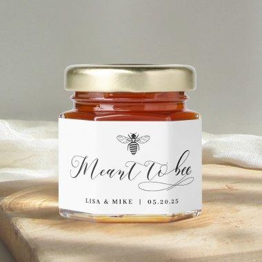 Elegant Black and White Meant to Bee Wedding Honey Jar Favors