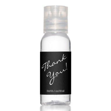 Elegant Black and White Minimalist Thank You Hand Sanitizer