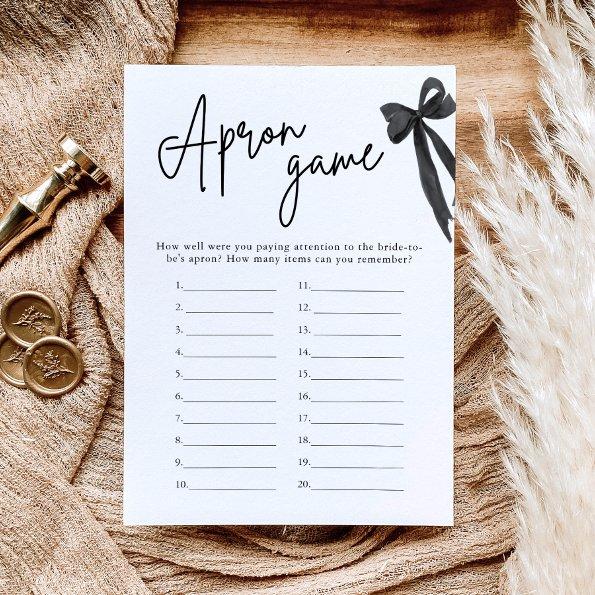 Elegant Black Bow  Apron Game