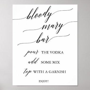 Elegant Black Calligraphy Bloody Mary Bar Sign