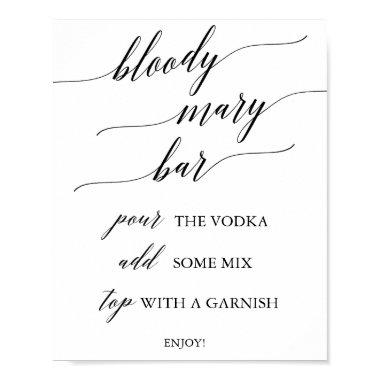 Elegant Black Calligraphy Bloody Mary Bar Sign