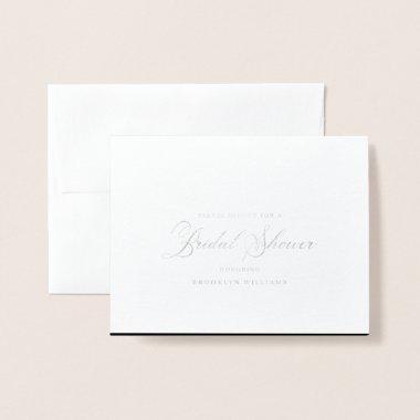 Elegant Black Calligraphy  Silver Foil