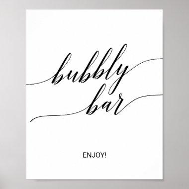 Elegant Black Calligraphy Bubbly Bar Sign