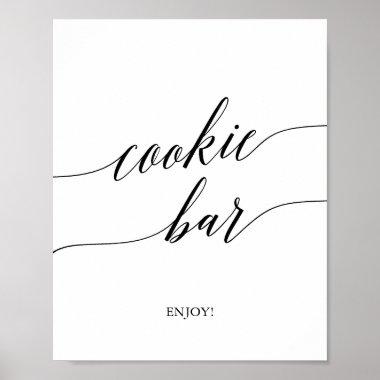 Elegant Black Calligraphy Cookie Bar Sign