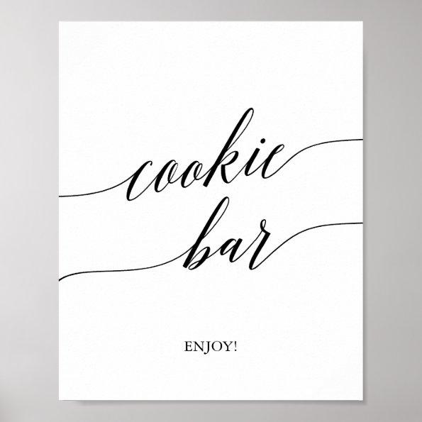 Elegant Black Calligraphy Cookie Bar Sign
