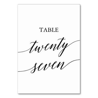Elegant Black Calligraphy Number Twenty Seven Table Number