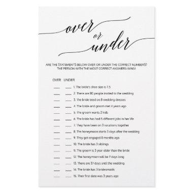 Elegant Black Calligraphy Over or Under Game
