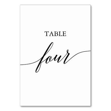 Elegant Black Calligraphy Table Four Table Number