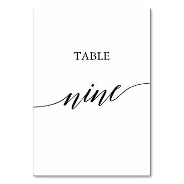 Elegant Black Calligraphy Table Nine Table Number