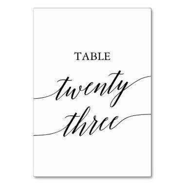 Elegant Black Calligraphy Table Number 23