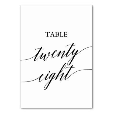 Elegant Black Calligraphy Table Number 28