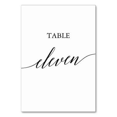 Elegant Black Calligraphy Table Number Eleven