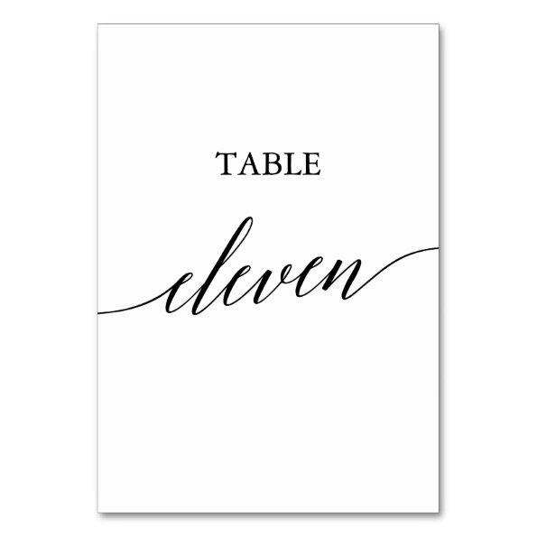 Elegant Black Calligraphy Table Number Eleven