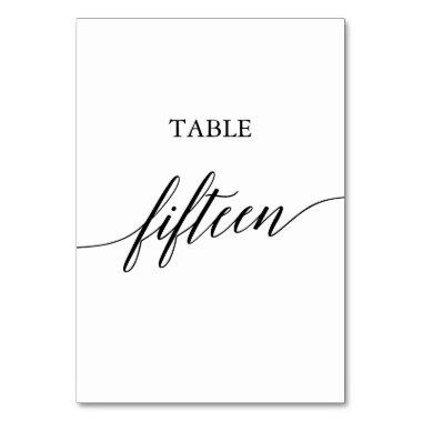 Elegant Black Calligraphy Table Number Fifteen