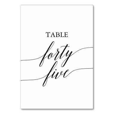 Elegant Black Calligraphy Table Number Forty Five