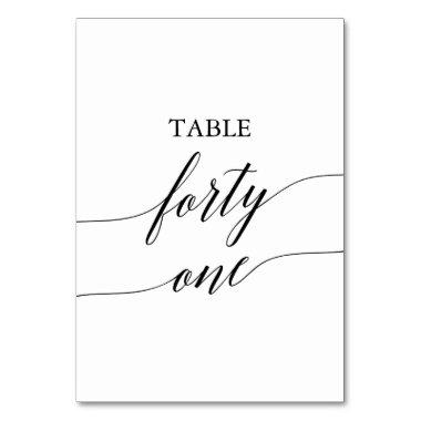 Elegant Black Calligraphy Table Number Forty One