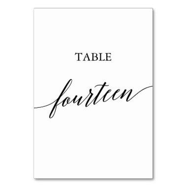 Elegant Black Calligraphy Table Number Fourteen