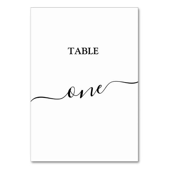 Elegant Black Calligraphy Table Number one Invitations