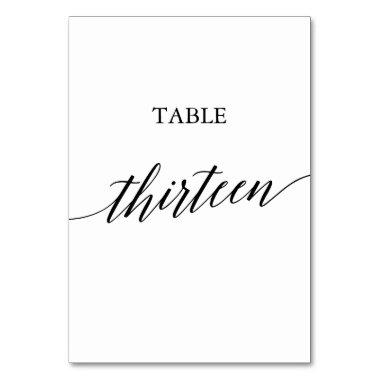 Elegant Black Calligraphy Table Number Thirteen