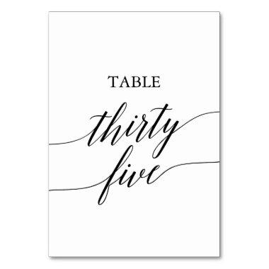 Elegant Black Calligraphy Table Number Thirty Five