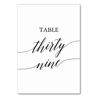 Elegant Black Calligraphy Table Number Thirty Nine