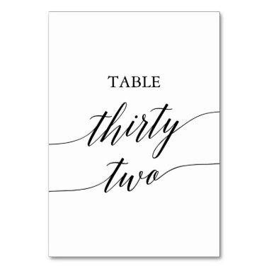 Elegant Black Calligraphy Table Number Thirty Two