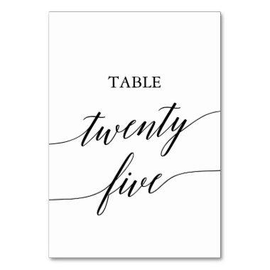Elegant Black Calligraphy Table Number Twenty Five