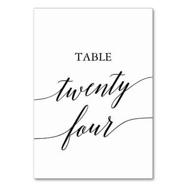 Elegant Black Calligraphy Table Number Twenty Four