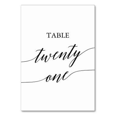 Elegant Black Calligraphy Table Number Twenty One