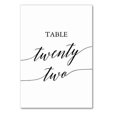 Elegant Black Calligraphy Table Number Twenty Two