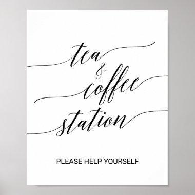 Elegant Black Calligraphy Tea and Coffee Sign
