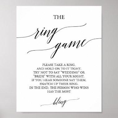 Elegant Black Calligraphy The Ring Game Sign