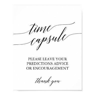 Elegant Black Calligraphy Time Capsule Sign