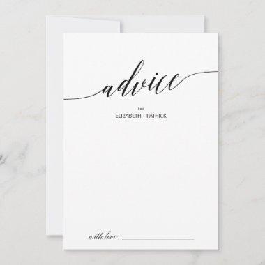 Elegant Black Calligraphy Wedding Advice Card