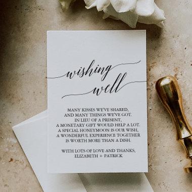 Elegant Black Calligraphy Wedding Wishing Well Enclosure Invitations