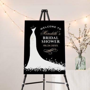 Elegant Black Champagne Gown  Welcome Foam Board