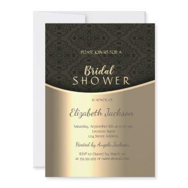 Elegant Black Damask Gold