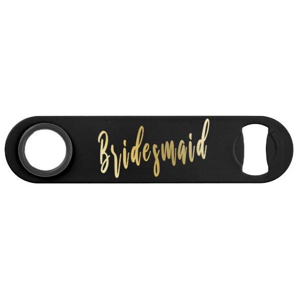 Elegant black & gold bridesmaid bar key