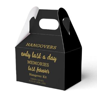 Elegant Black & Gold Hangover Wedding Custom  Favor Boxes