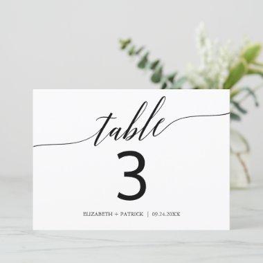 Elegant Black Horizontal Table Number "
