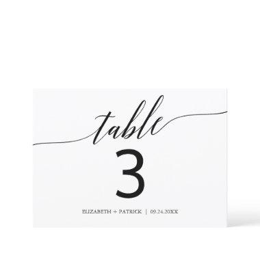 Elegant Black Horizontal Table Number "