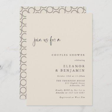 Elegant Black Ivory Mid-Century Mod Couples Shower Invitations