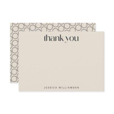 Elegant Black Ivory Mid-Mod Custom Bridal Shower Thank You Invitations