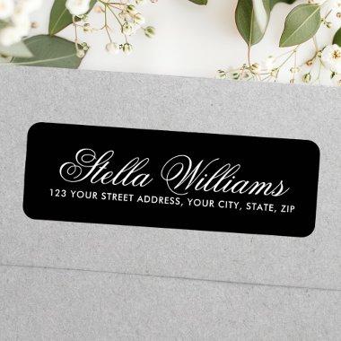 Elegant black romantic calligraphy script label
